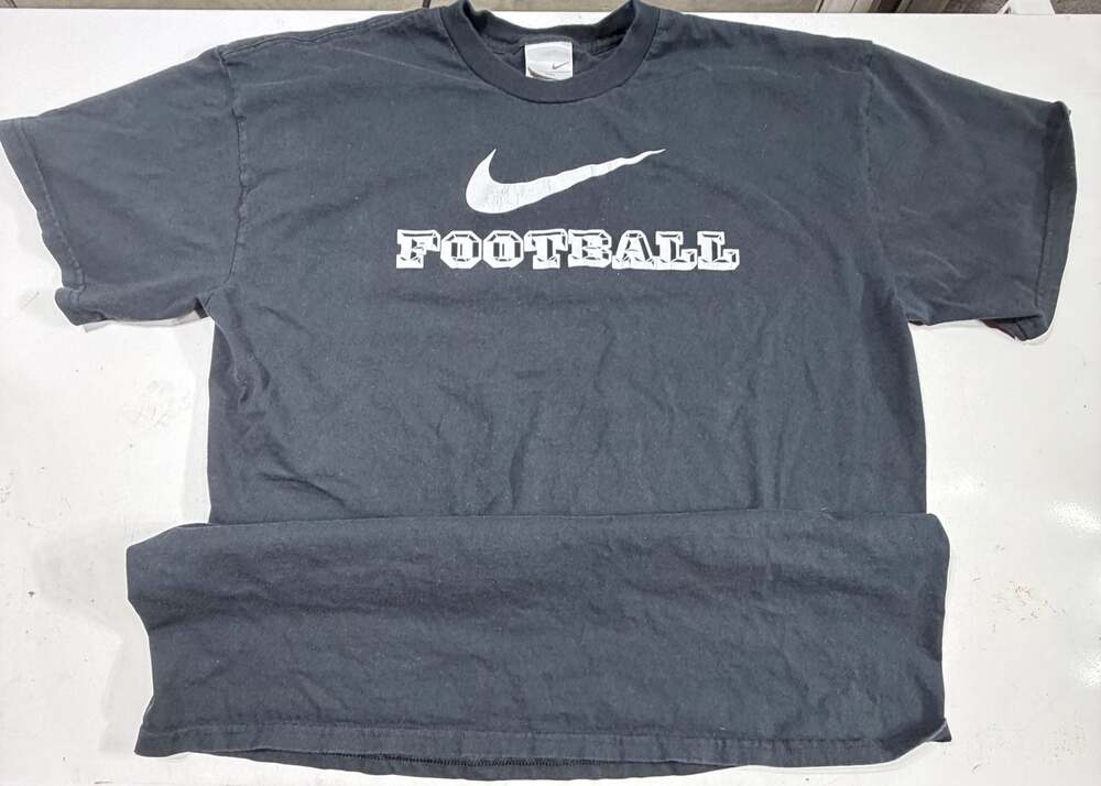 Vintage Y2K Nike Football Graphic T-Shirt Black XXL Center Swoosh